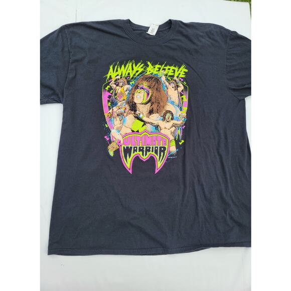 WWF Ultimate Warrior Always Believe WWE T-Shirt Men's Black 2XL Pro Wrestling - Picture 1 of 4